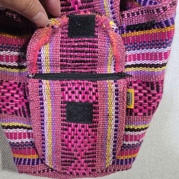 PINZON Handwoven Mini Backpack Boho Hippie Colorful bag 6X7 Multicolor - Picture 14 of 16